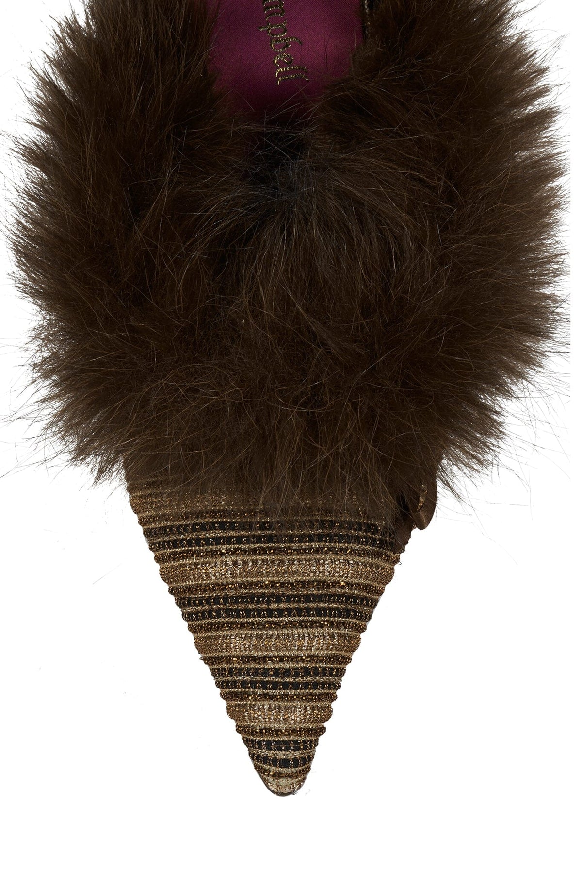 ROCAILLIE Jeffrey Campbell Heeled Mule Copper Brocade Combo