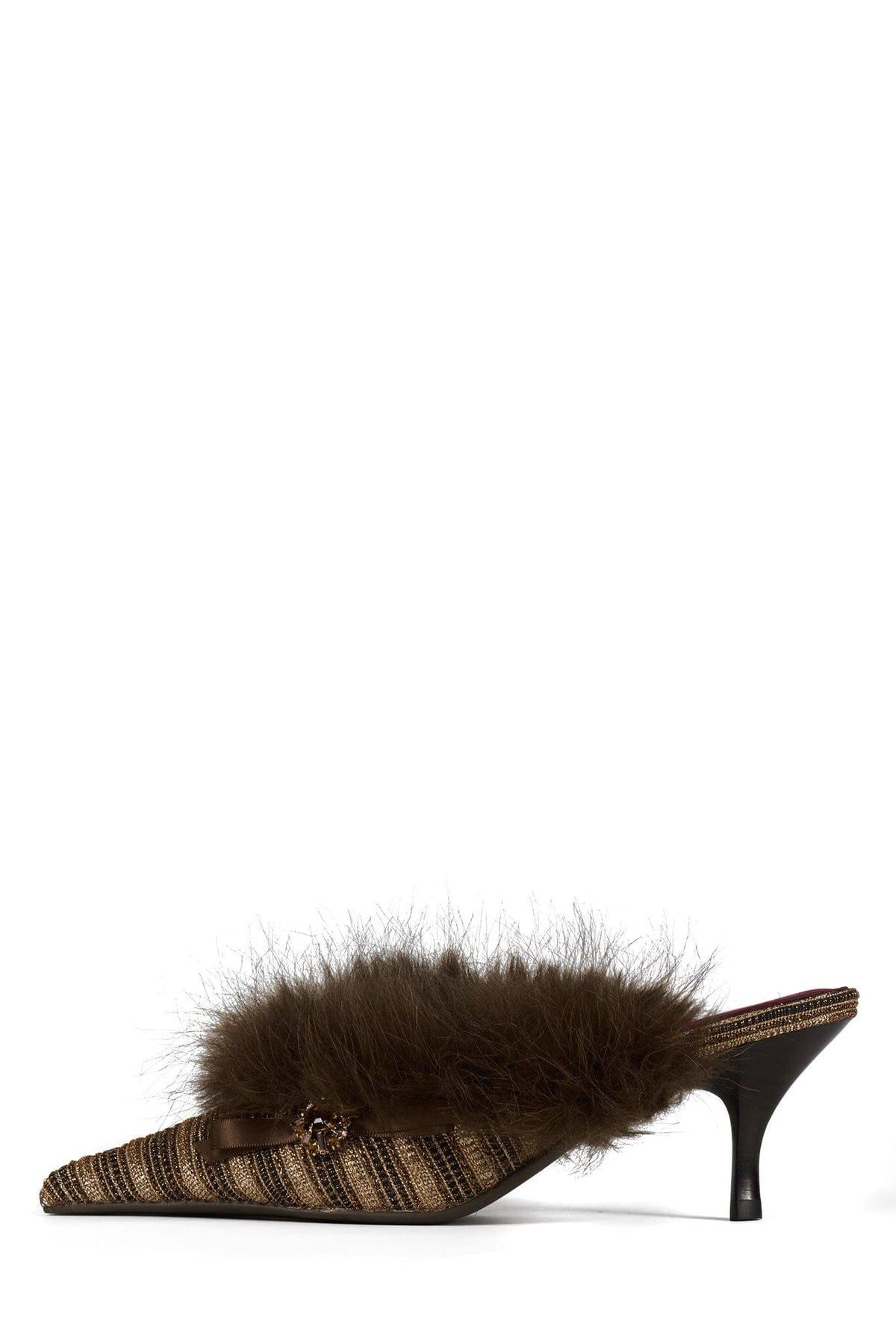 ROCAILLIE Jeffrey Campbell Heeled Mule Copper Brocade Combo