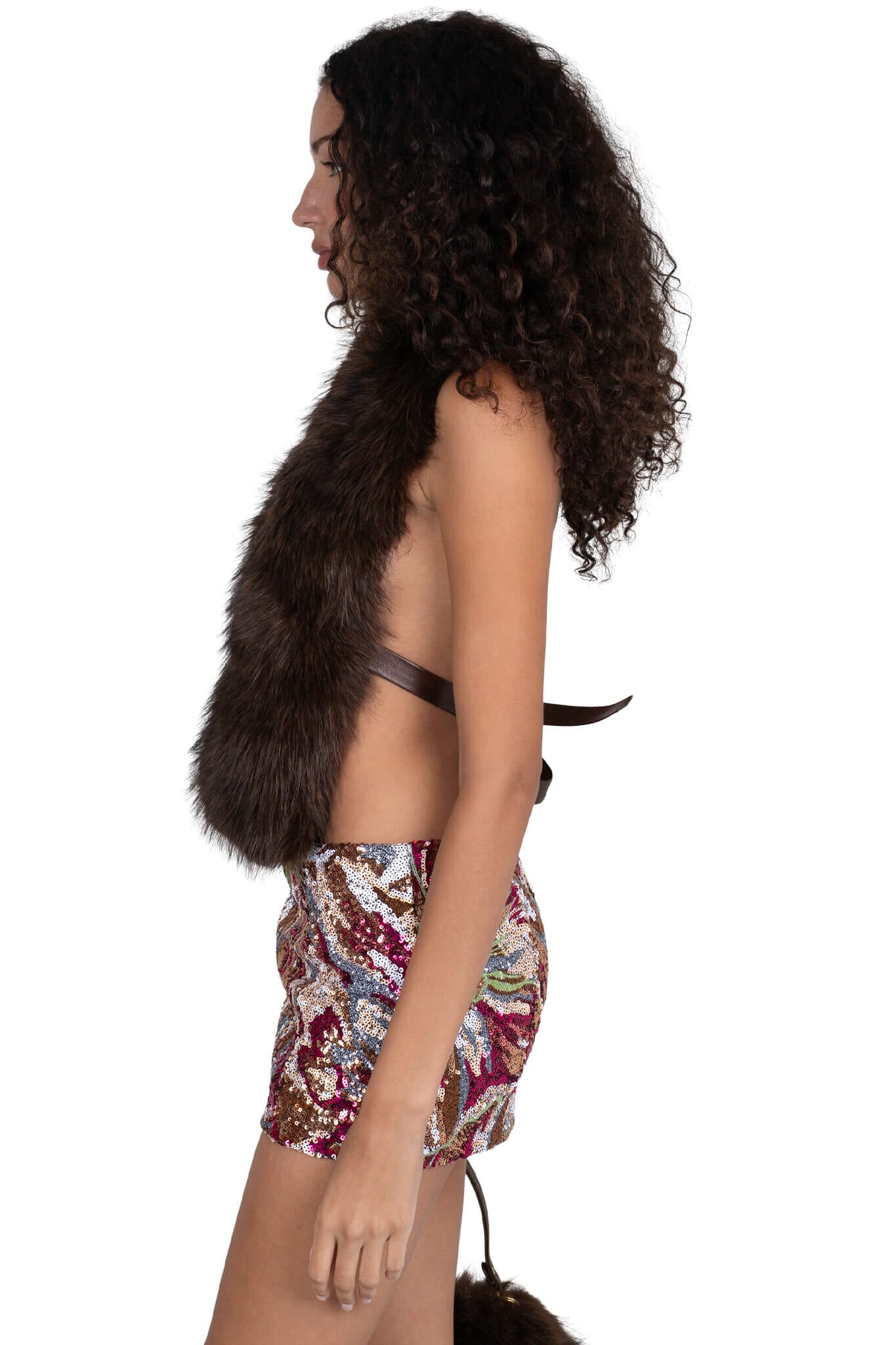 ROMANOV-F TOP Jeffrey Campbell Faux-Fur Top