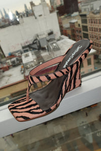 ROMEE-F Jeffrey Campbell Thong Sandal Pink Black Zebra 