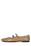 SATINE Mary-Jane YYH Beige Crinkle Patent 6 