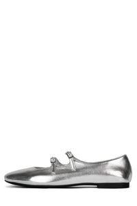 SATINE Jeffrey Campbell Mary Janes Silver