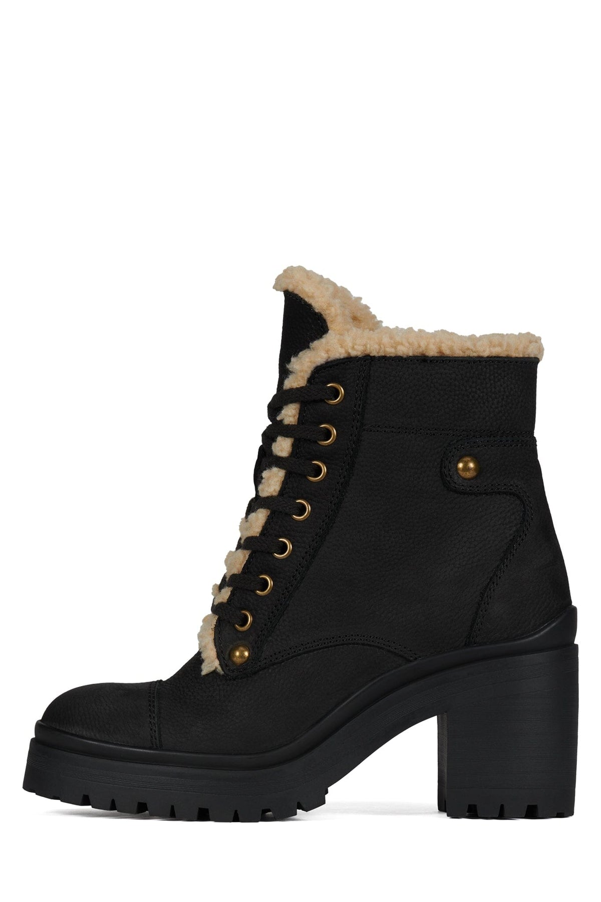 SCAVENG-SH Jeffrey Campbell Heeled Boot Black Pebble Beige