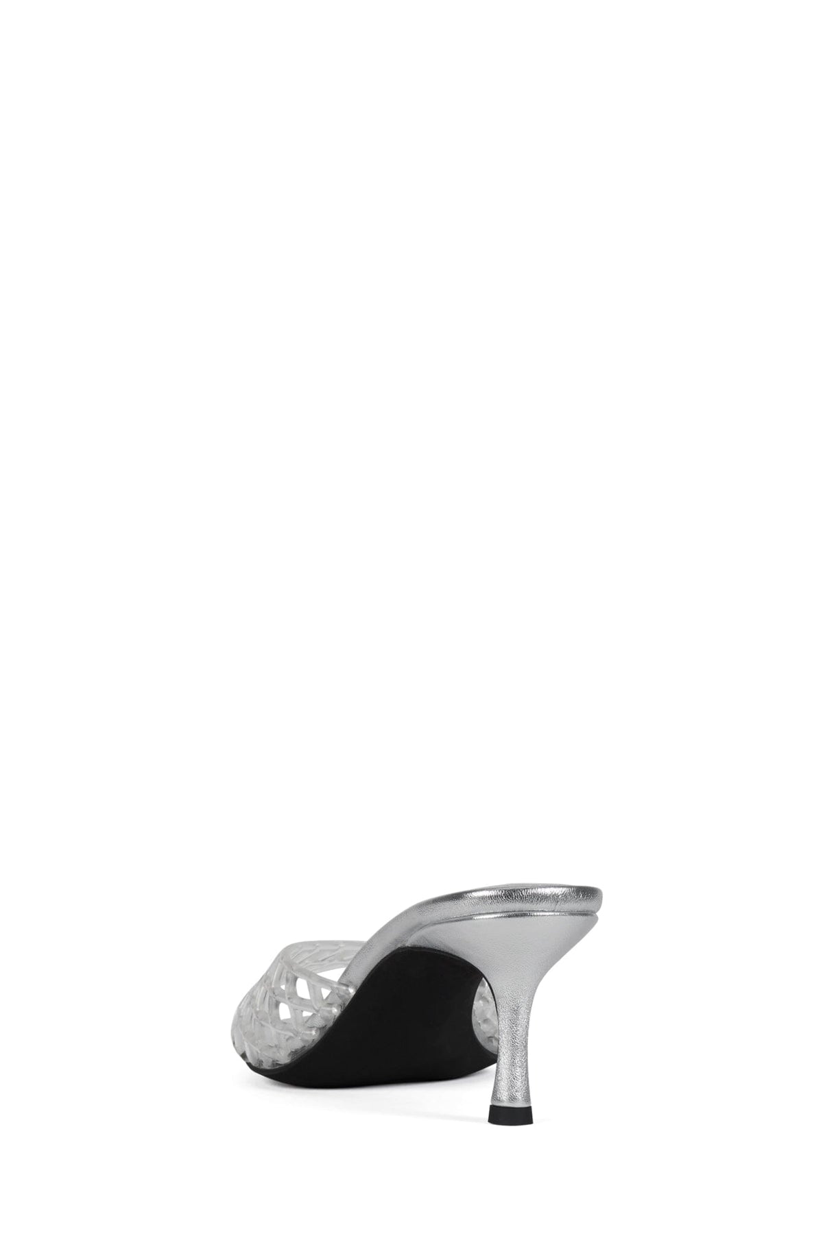 SEABLU Jeffrey Campbell Heeled Jelly Sandal Clear Silver