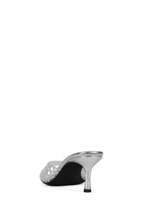 SEABLU Jeffrey Campbell Heeled Jelly Sandal Clear Silver