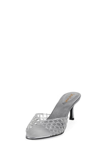 SEABLU Jeffrey Campbell Heeled Jelly Sandal Clear Silver
_hover