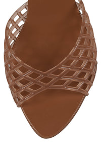 SEABLU Jeffrey Campbell Heeled Jelly Sandal Caramel