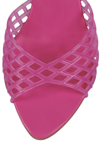 SEABLU Jeffrey Campbell Heeled Jelly Sandal Fuchsia