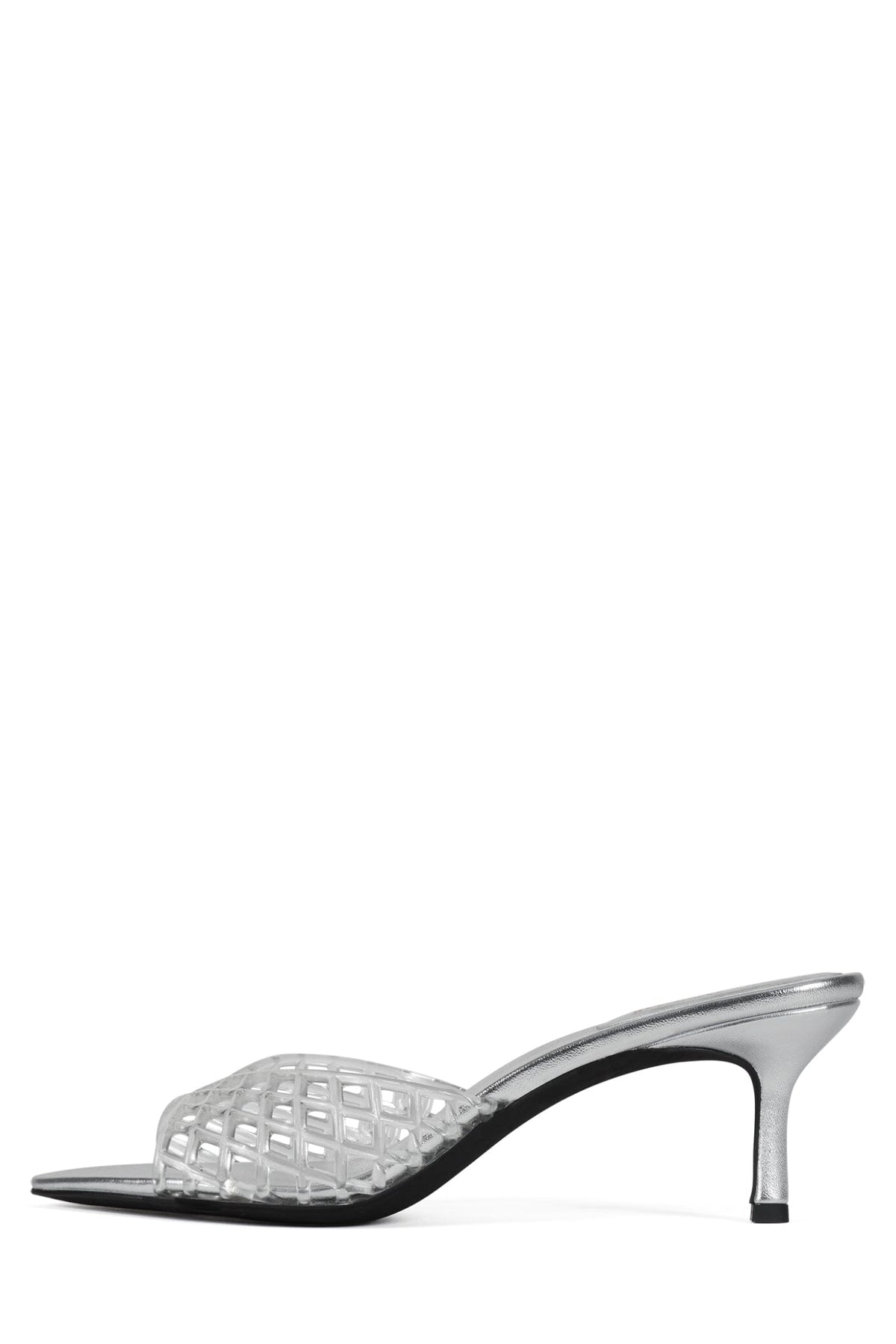 SEABLU Jeffrey Campbell Heeled Jelly Sandal Clear Silver