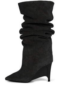 SELWYN Knee-High Boot Dark Grey Suede 