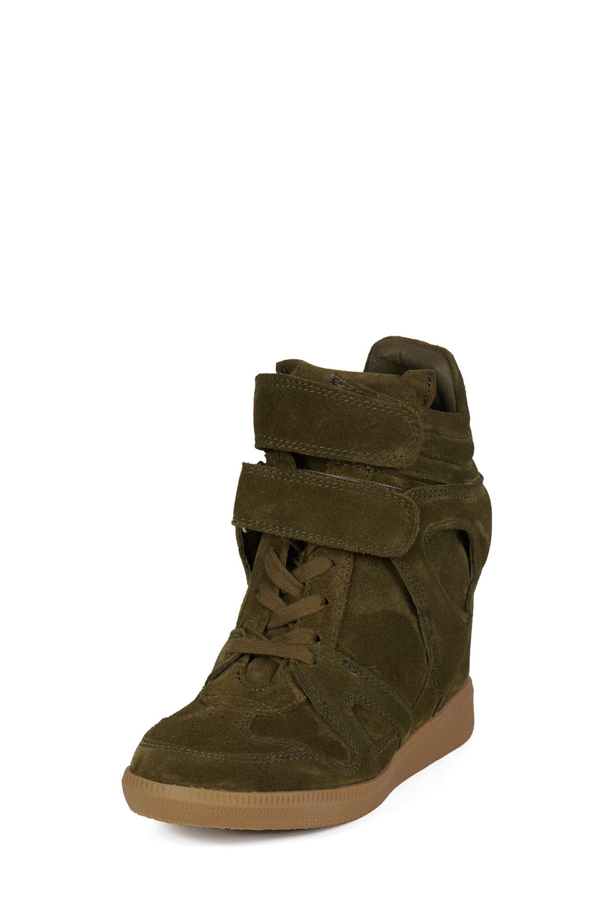 SERVED Jeffrey Campbell High-Top Sneaker Olive Suede _hover