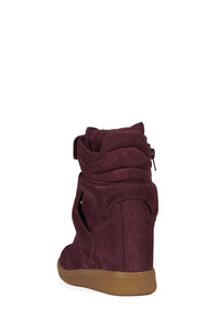 SERVED Jeffrey Campbell High-Top Sneaker Wine Suede