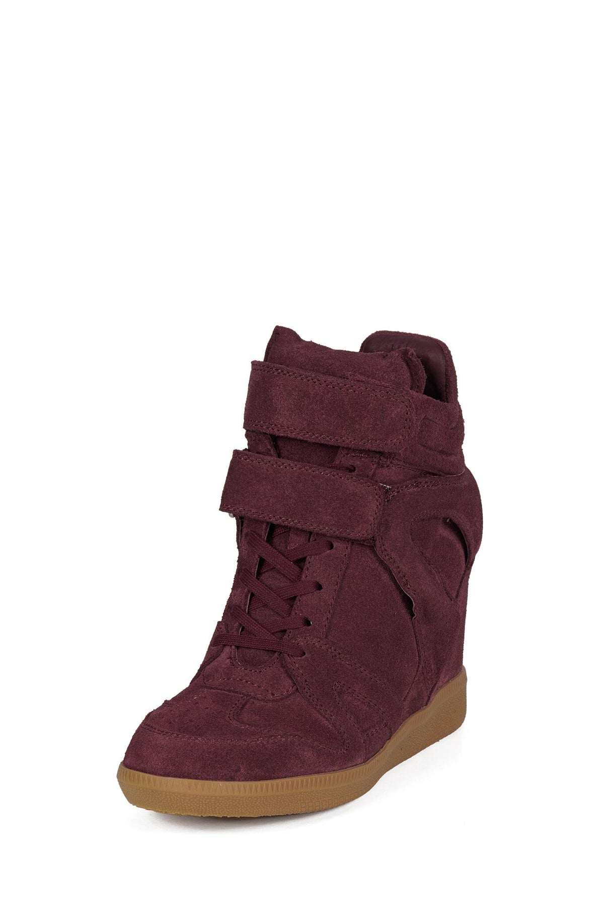 SERVED Jeffrey Campbell High-Top Sneaker Wine Suede _hover