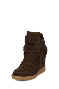 SERVED Jeffrey Campbell High-Top Sneaker Brown Suede _hover