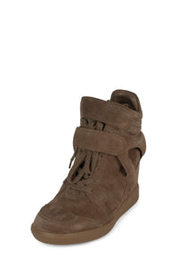 SERVED Jeffrey Campbell High-Top Sneaker Dark Taupe Suede