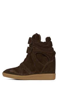 SERVED Jeffrey Campbell High-Top Sneaker Brown Suede