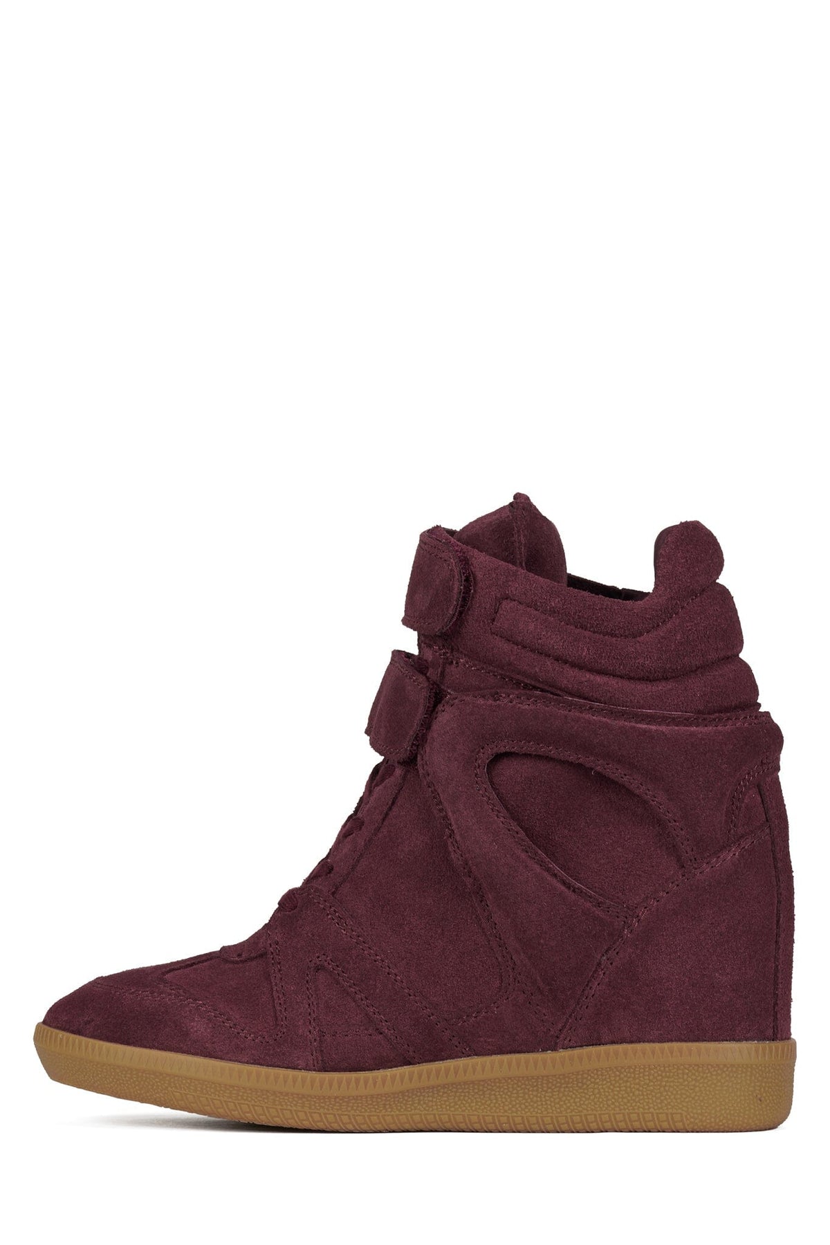 SERVED Jeffrey Campbell High-Top Sneaker Wine Suede 