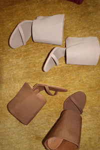 SHADY Jeffrey Campbell Wedge Sandal Taupe Canvas