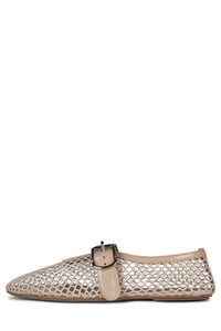 SHELLY-LS2 Mesh Mary-Jane Flats Natural Combo Side View