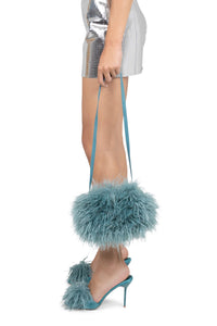 SHOPAHOLIC Jeffrey Campbell Heeled Mule Teal Satin Combo