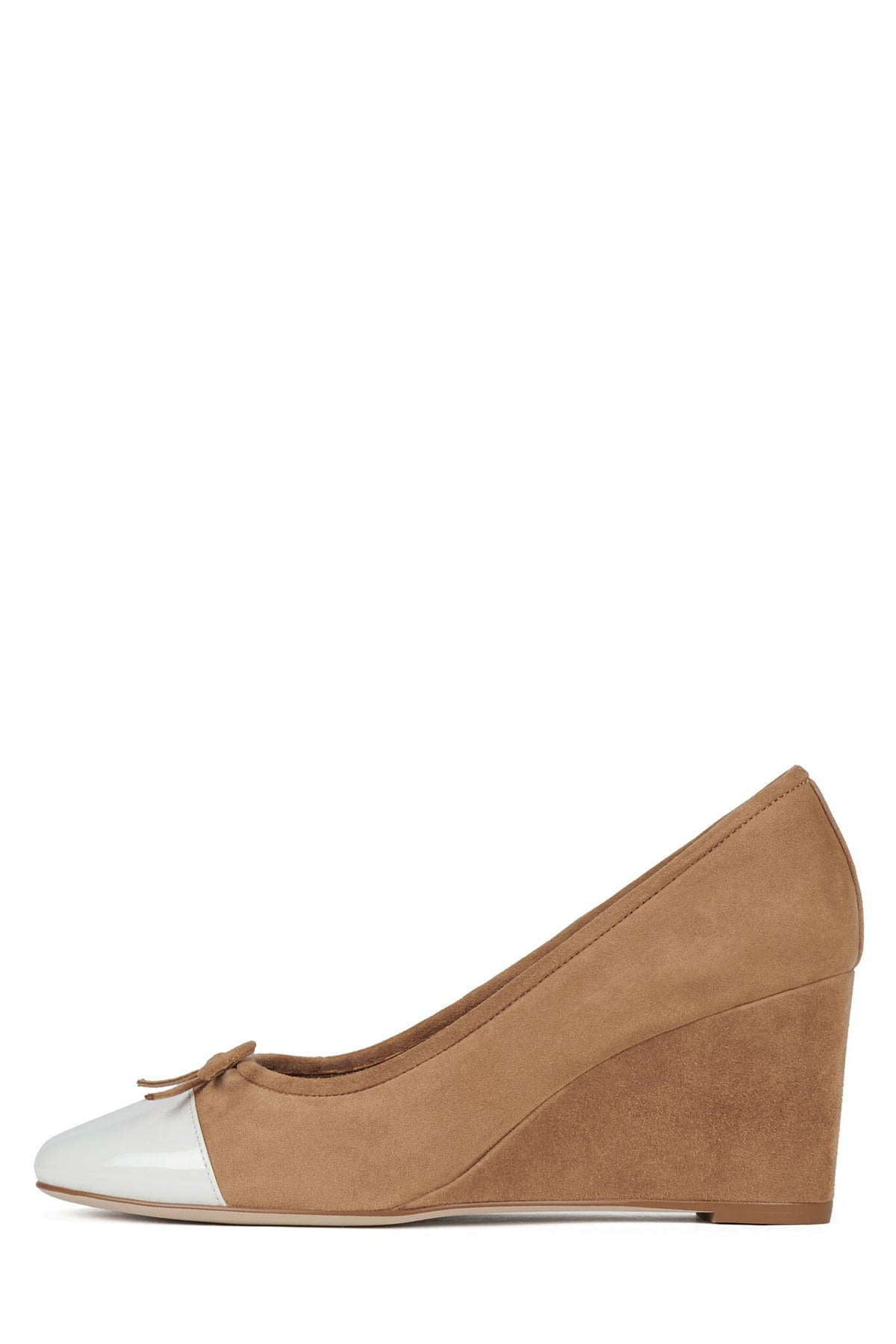 SHOPPING Wedge Tan Suede White