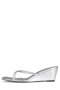 SIMPLICITY Jeffrey Campbell Wedge Sandal Silver