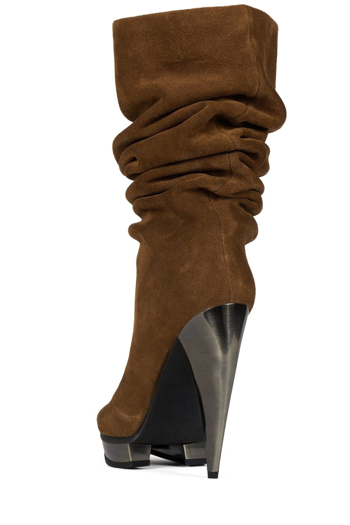 SLAY Slouch Heeled Boot Tan Suede