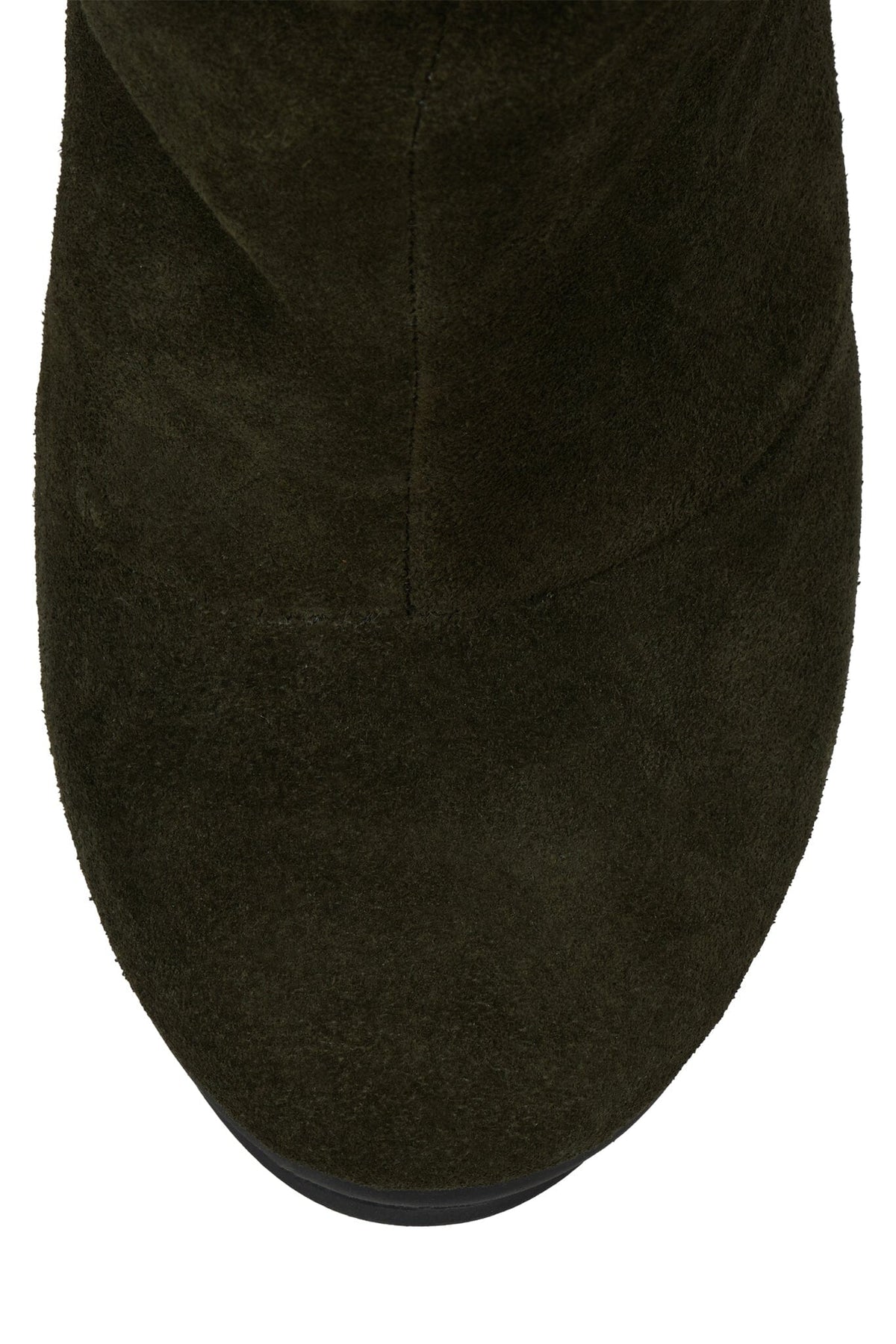 SLAY Slouch Heeled Boot Olive Suede