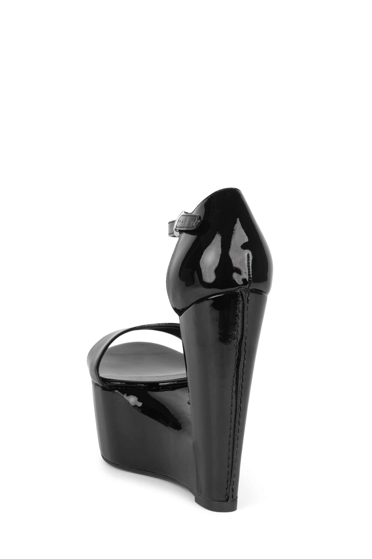 SO-DOWN Jeffrey Campbell Platform Wedge Black Patent 
