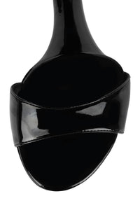 SO-DOWN Jeffrey Campbell Platform Wedge Black Patent 