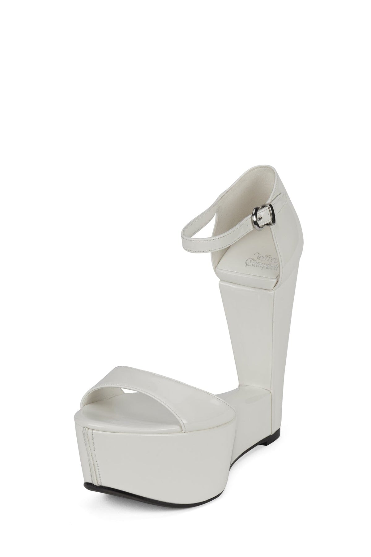 SO-DOWN Jeffrey Campbell Platform Wedge Ivory Patent _hover