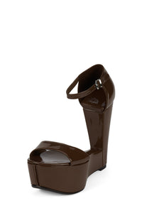 SO-DOWN Jeffrey Campbell Platform Wedge Brown Patent _hover