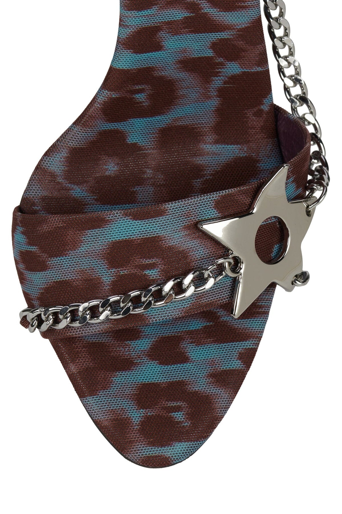 SOIRE-O Heeled Sandal Blue Wine Cheetah Silver