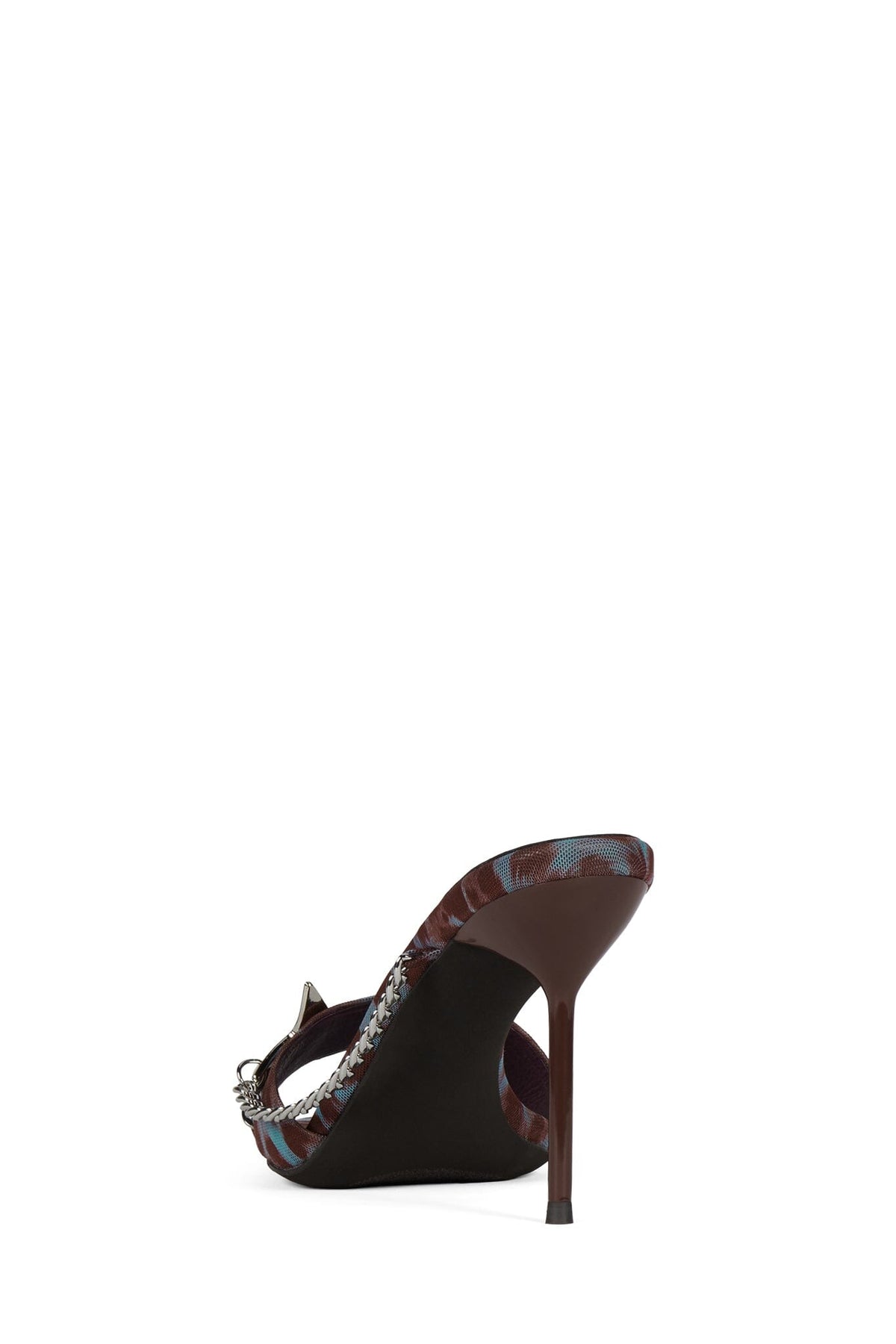 SOIRE-O Heeled Sandal Blue Wine Cheetah Silver