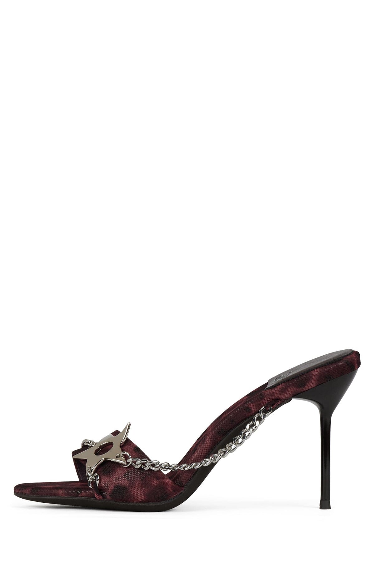 SOIRE-O Heeled Sandal Black Wine Cheetah Silver