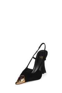 SORCERER Jeffrey Campbell Slingback Heels Black Suede Gold Brown
_hover