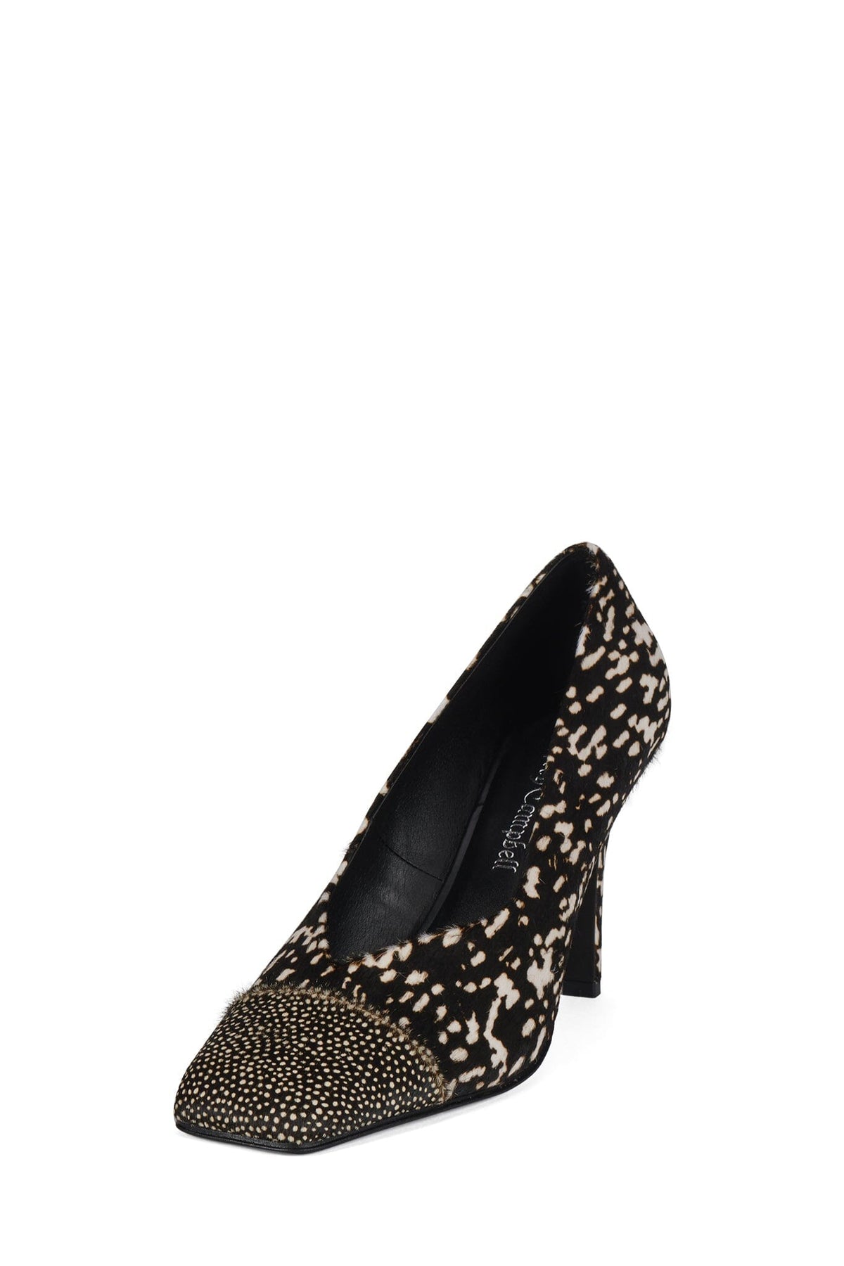 SOUND-F Jeffrey Campbell Heeled Sandal Black White Hair _hover