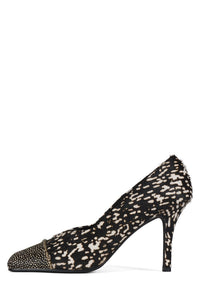 SOUND-F Jeffrey Campbell Heeled Sandal Black White Hair  