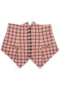SPEAK-EASY SET Jeffrey Campbell Corset Pink Plaid Tweed