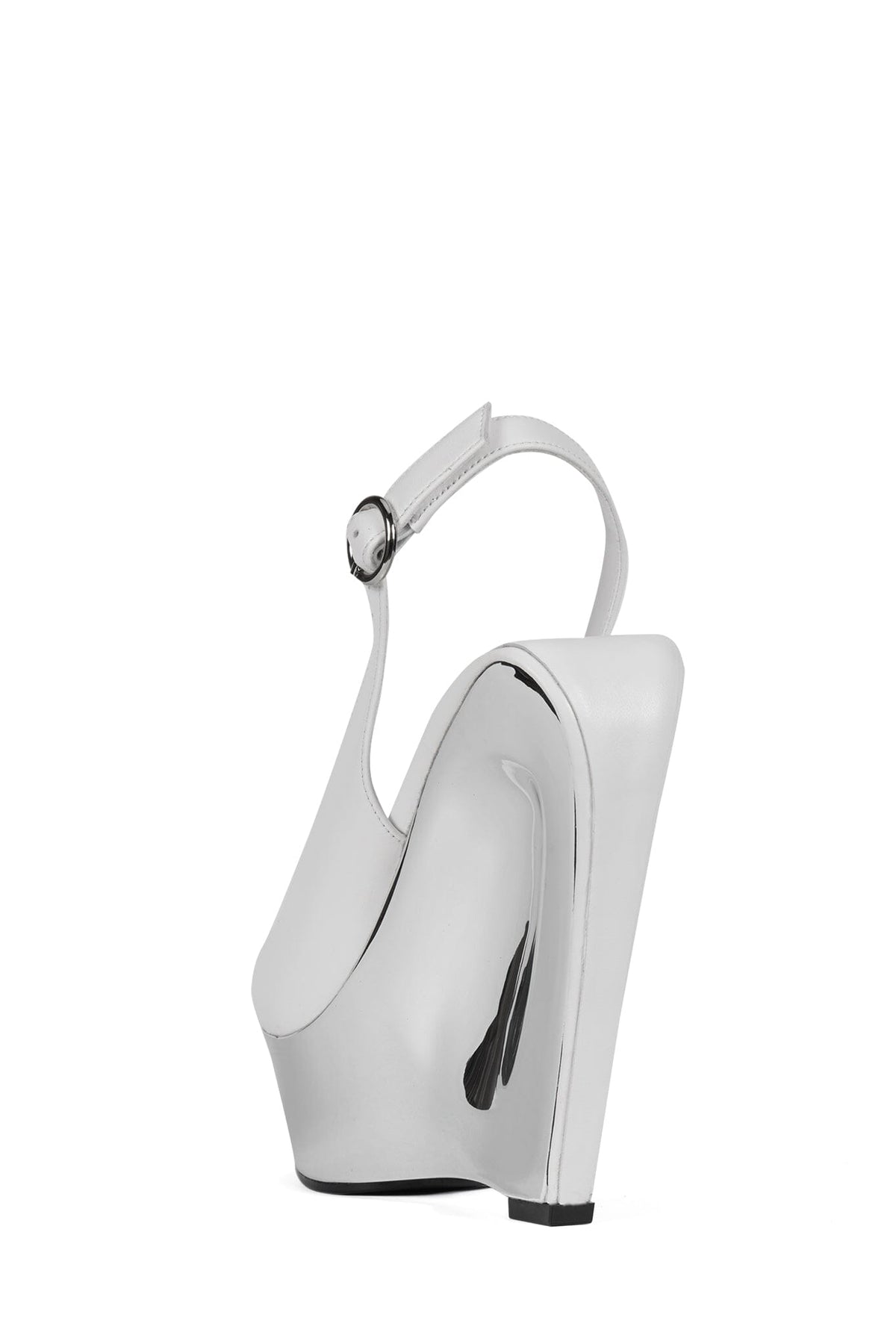 SPEED-SB Jeffrey Campbell Slingback Sandal White Silver