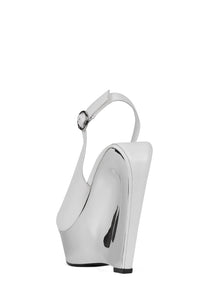 SPEED-SB Jeffrey Campbell Slingback Sandal White Silver