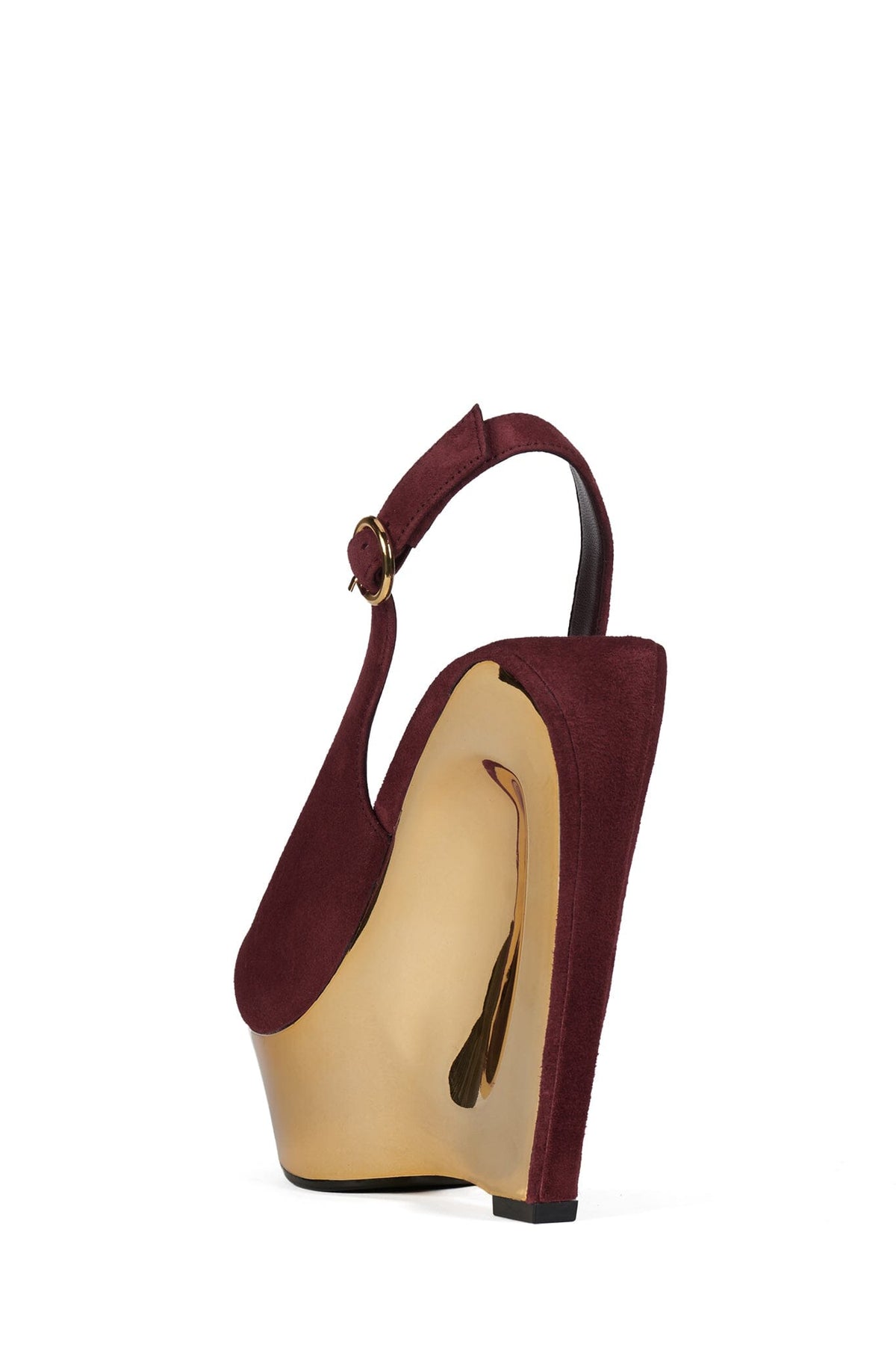 SPEED-SB Jeffrey Campbell Slingback Sandal Red Suede Gold