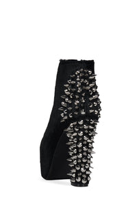 SPIKE-HLCP Platform Boot Black Hair Silver