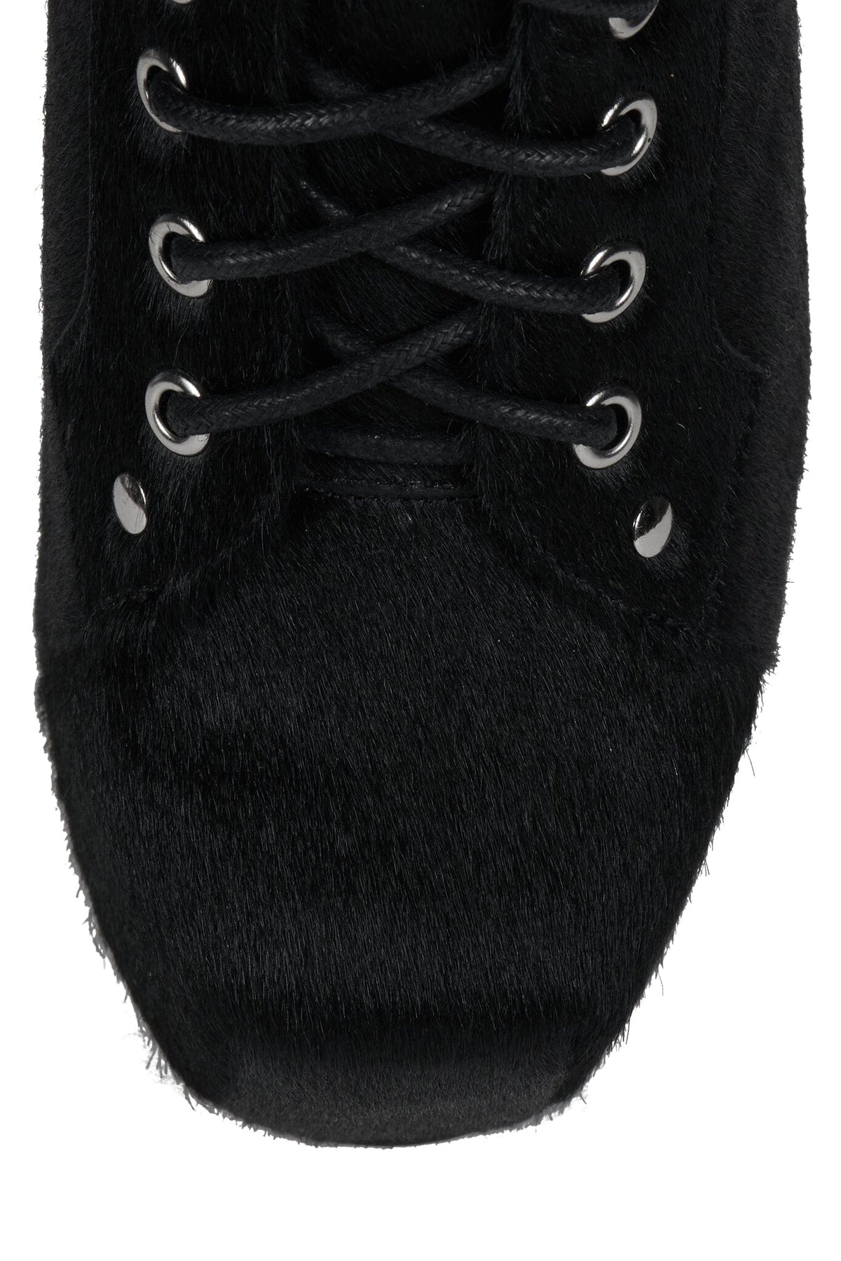 SPIKE-HLCP Platform Boot Black Hair Silver