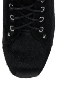 SPIKE-HLCP Platform Boot Black Hair Silver