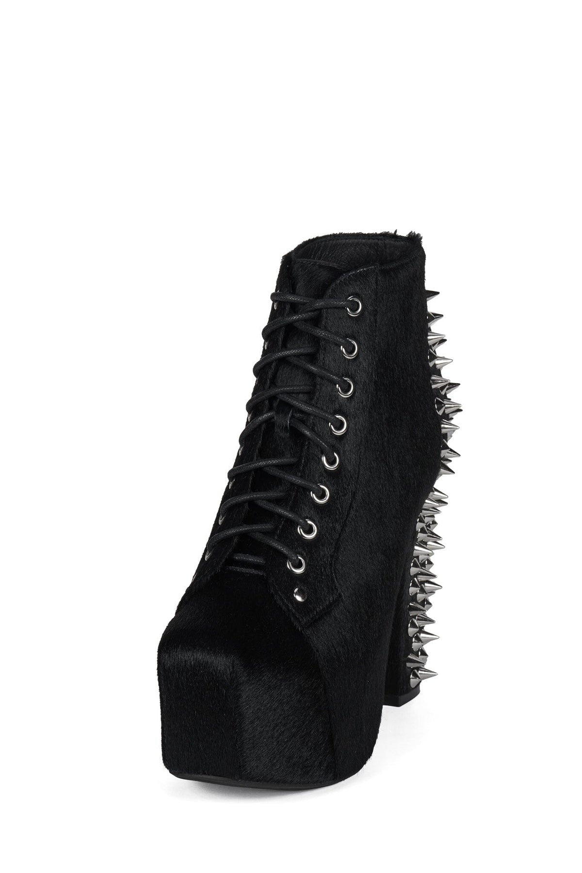 SPIKE-HLCP Platform Boot Black Hair Silver _hover