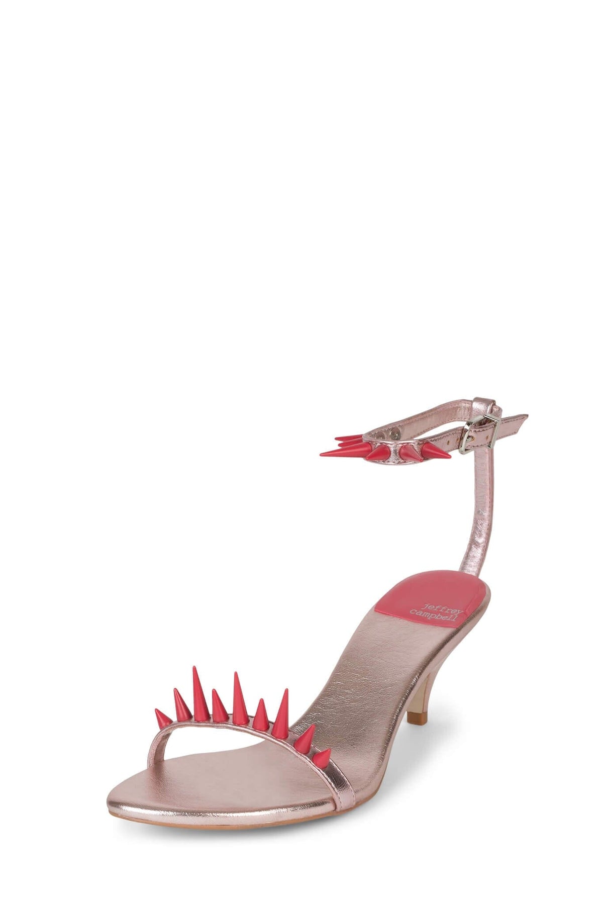 SPIKE-ME Jeffrey Campbell Heeled Sandal Purple Satin Fuchsia