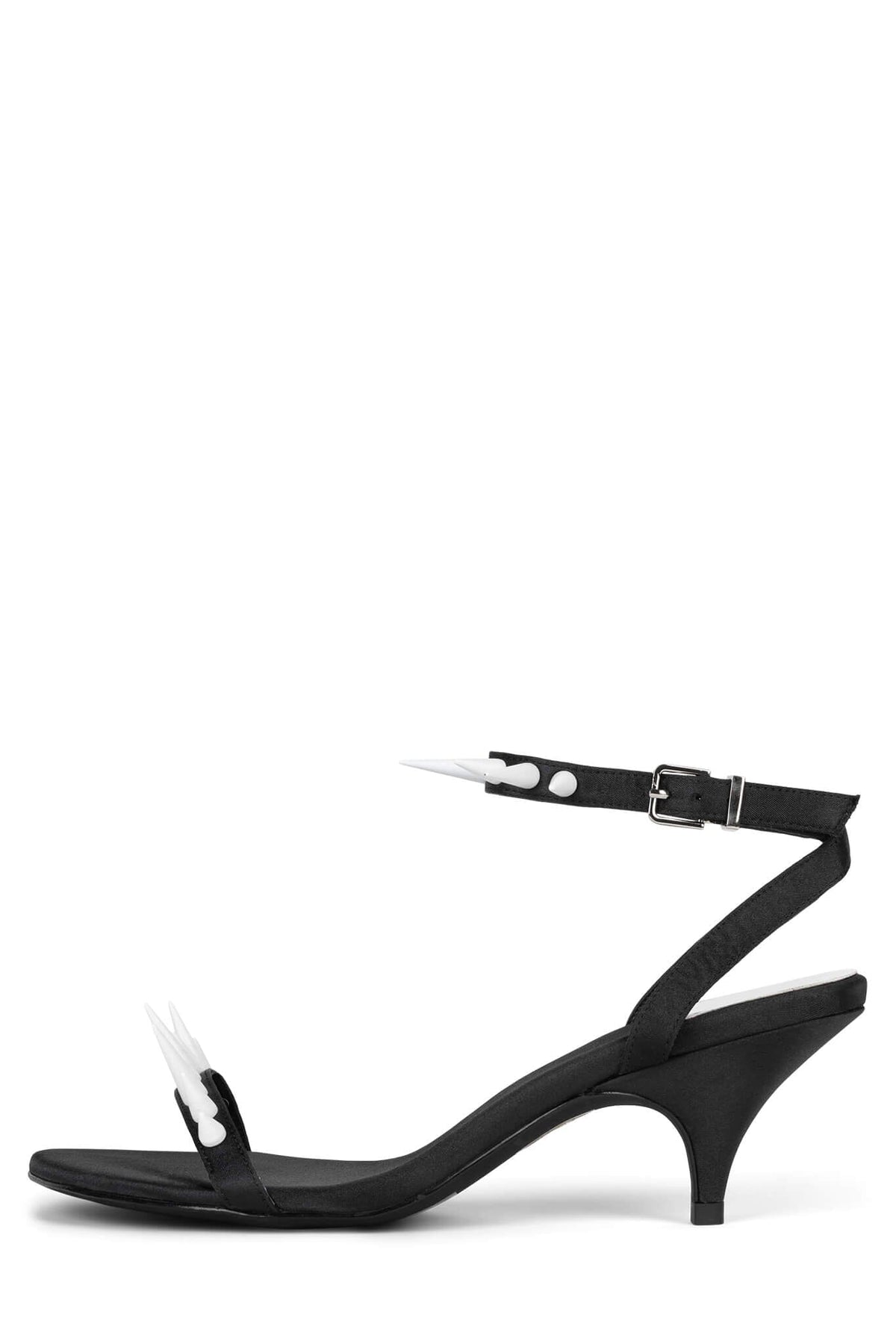 SPIKE-ME Heeled Sandal DV Black Satin White 6 