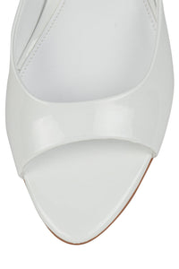 SPY-KID Jeffrey Campbell Heeled Sandal White Crinkle Patent