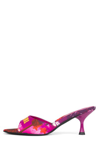 SPY-KID Jeffrey Campbell Kitten Heeled Sandal Fuchsia Bad Girl Combo